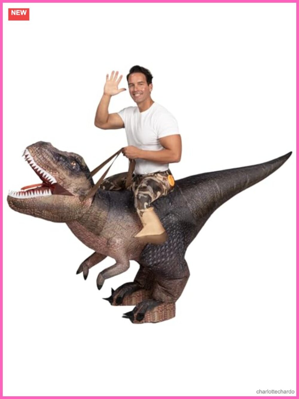 Adult Inflatable Dinosaur Costume Ride On T-Rex Blow Up Suit Halloween Cosplay